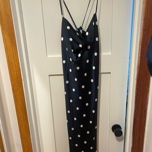 Old Navy Black and White Polka Dot Midi Dress